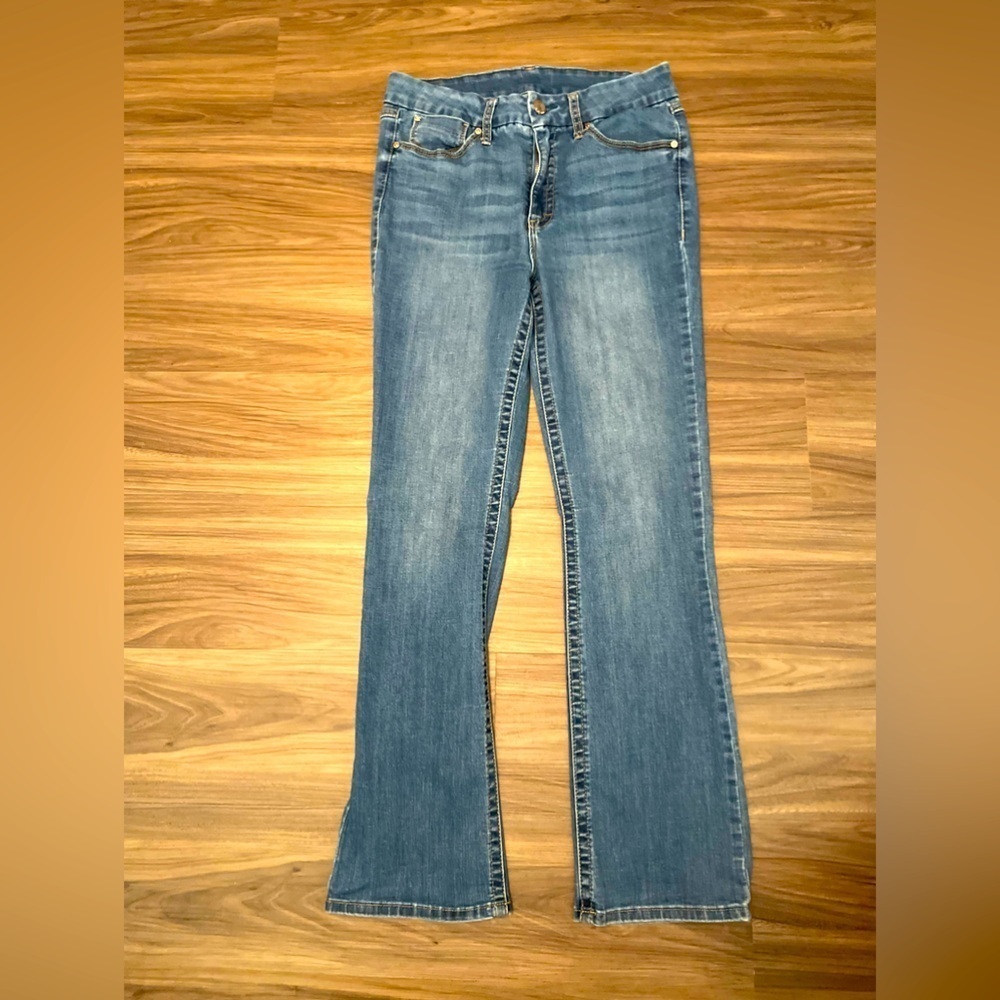 Seven7 Women's Straight Leg Tummy Control Jeans - Blue size 12